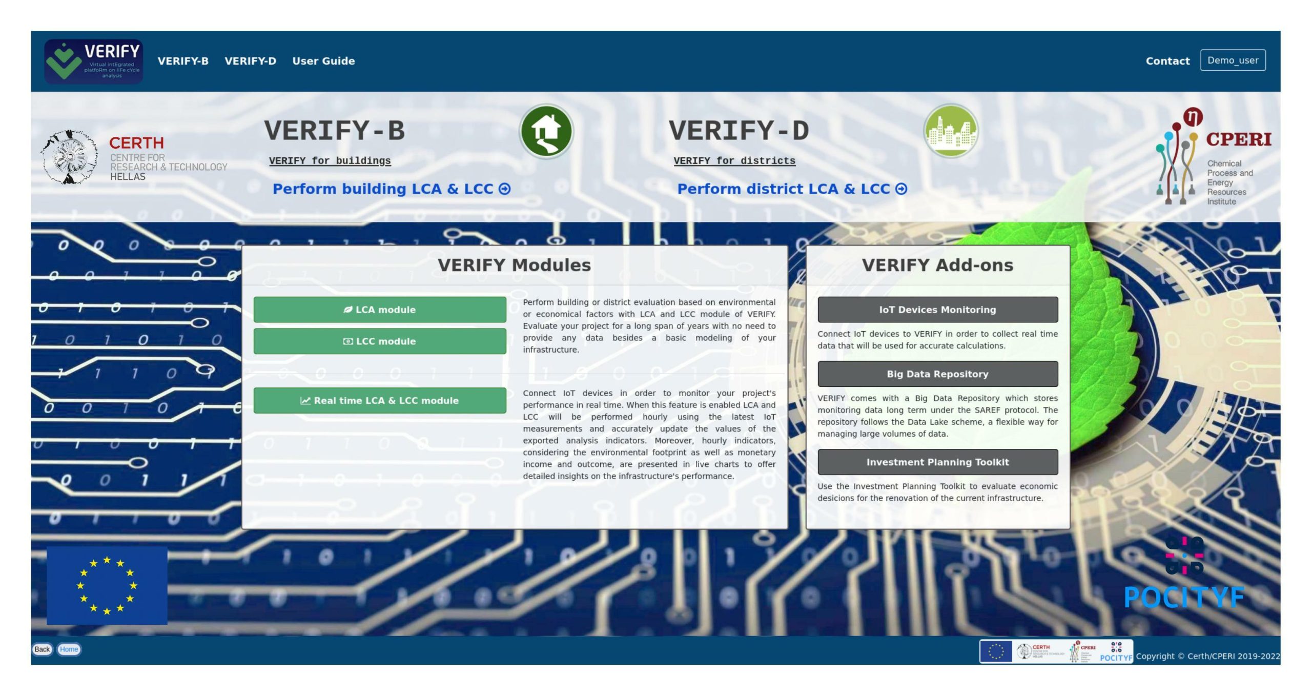 Virtual Integrated Platform on Life Cycle Analysis – VERIFY – Green ...